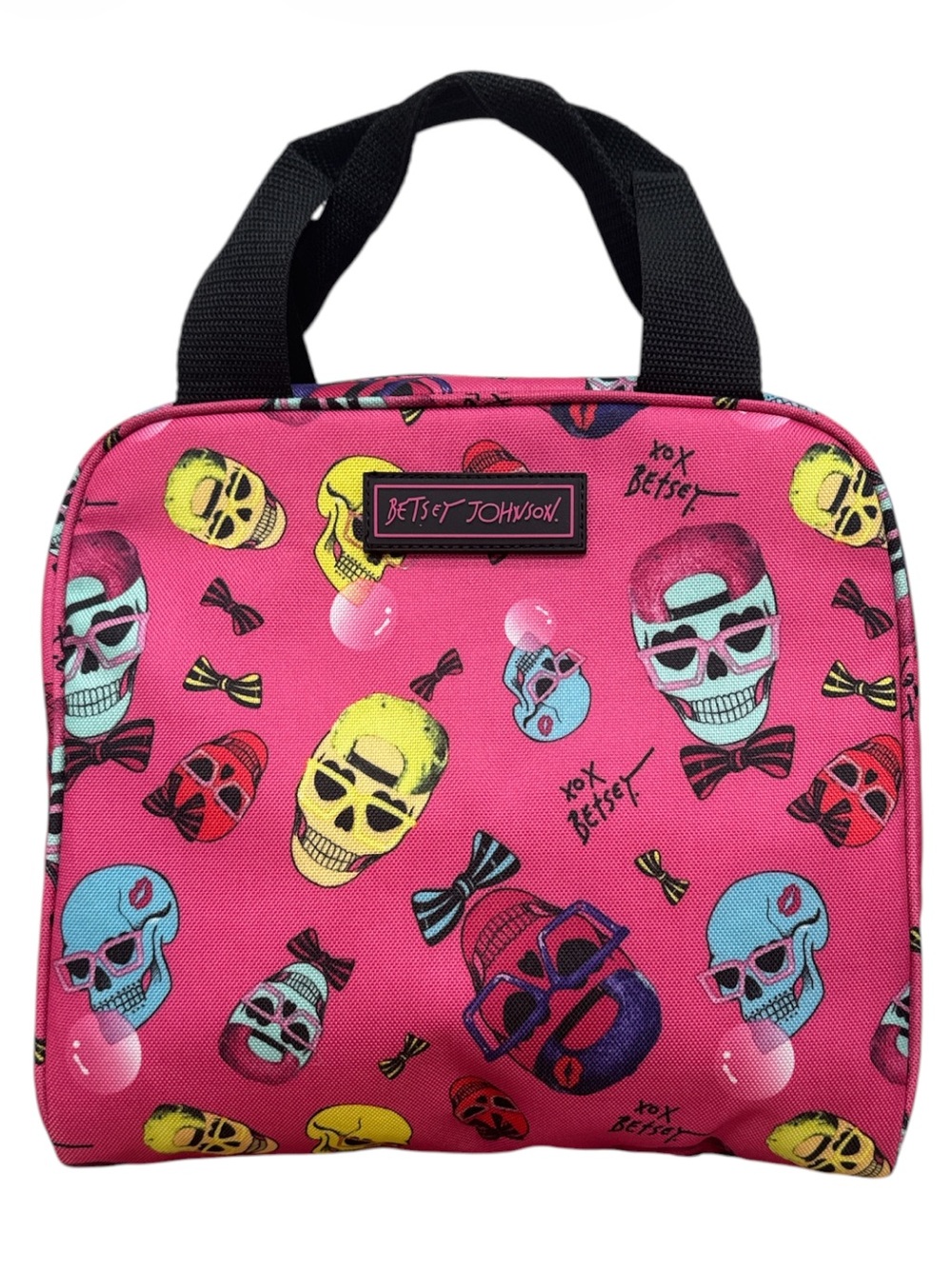 Betsey Johnson Pink Skull Print Lunch Box